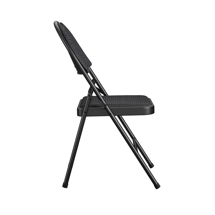 Sophisticated Black Fabric Padded Folding Chair, 4-Pack
