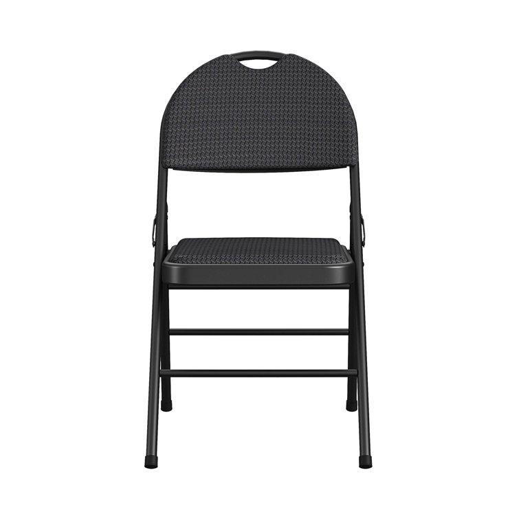 Sophisticated Black Fabric Padded Folding Chair, 4-Pack