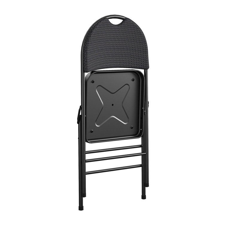 Sophisticated Black Fabric Padded Folding Chair, 4-Pack