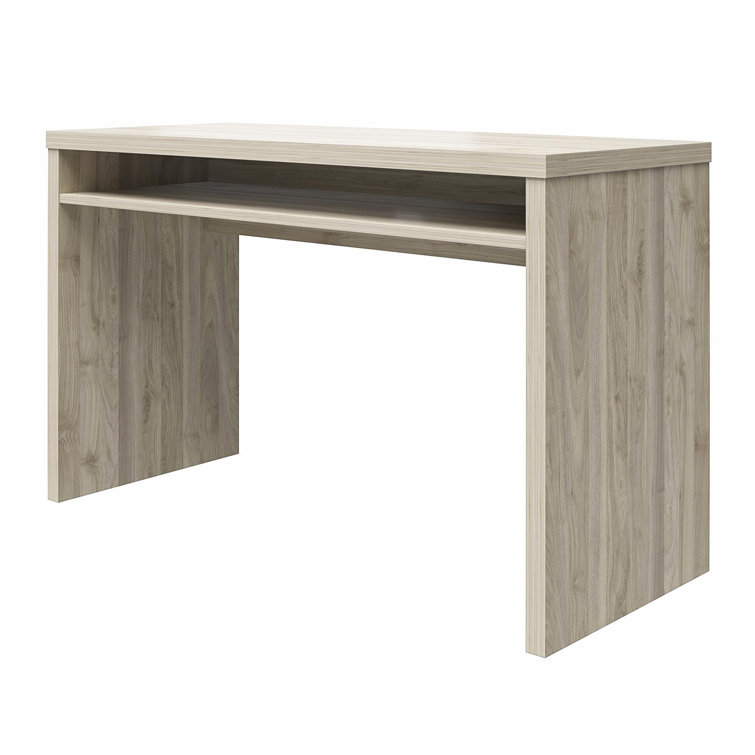 Versatile Light Walnut Hollow Core Writing Desk, 52"