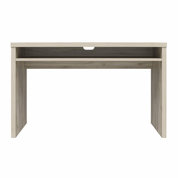 Versatile Light Walnut Hollow Core Writing Desk, 52"