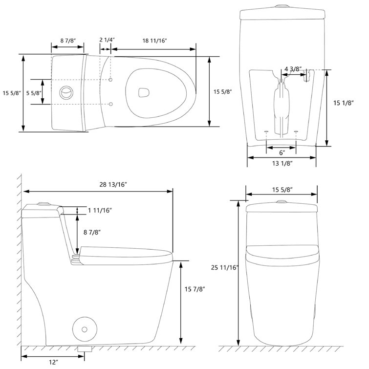 Greta White Elongated One-Piece Dual Flush Toilet