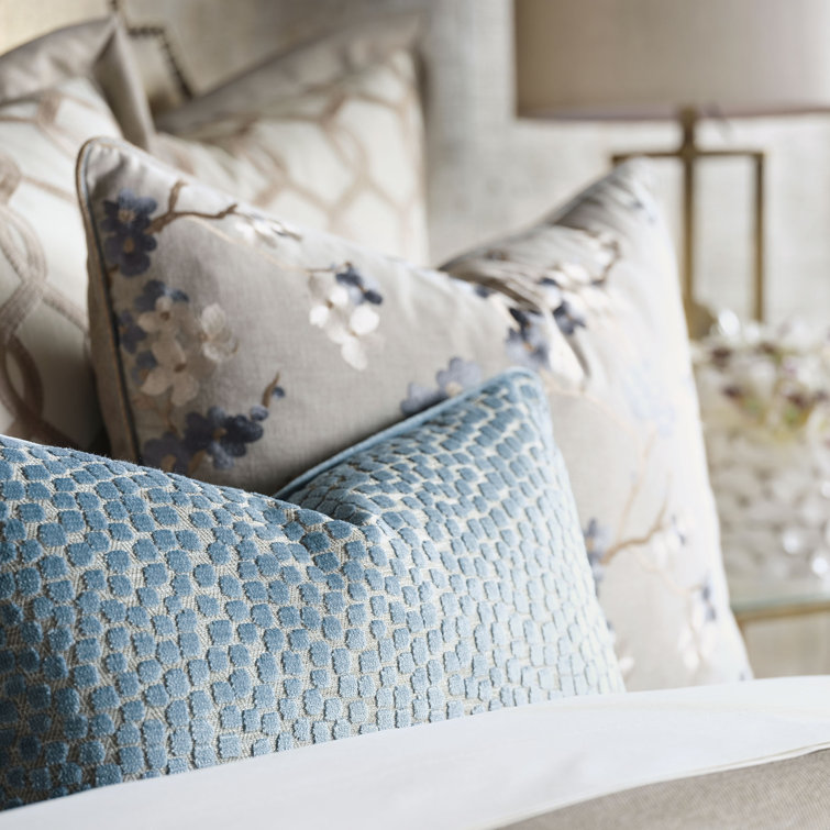 Heather Grey Embroidered Floral Standard Sham