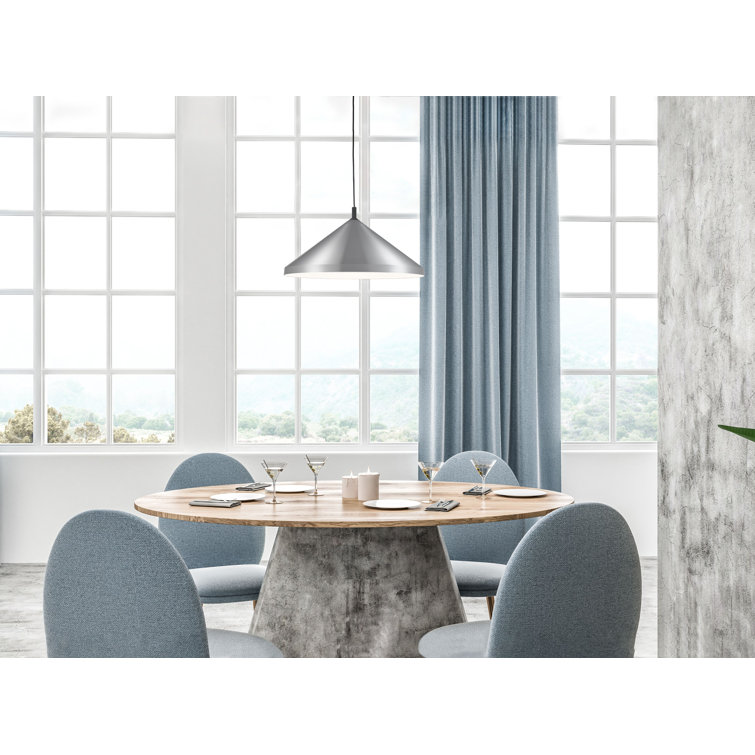 Brushed Nickel and White Aluminum Drum Pendant Light, 18 in