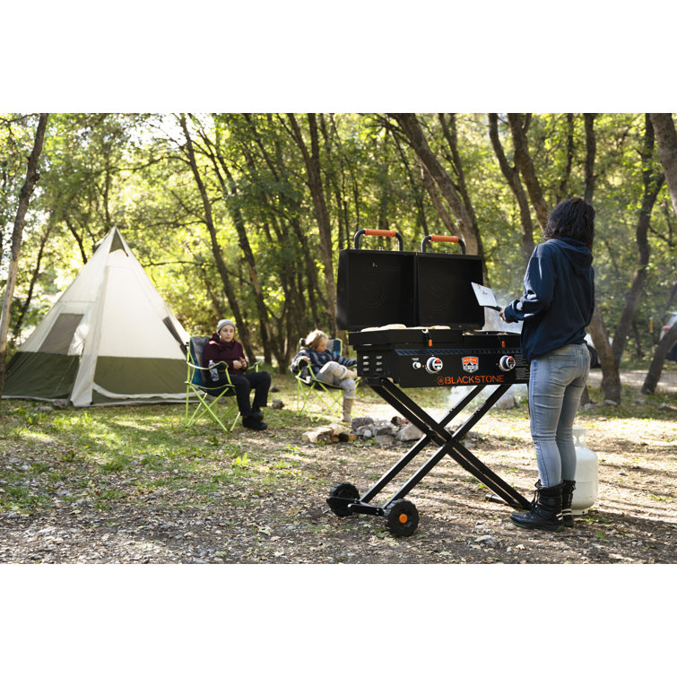 Black 49" Propane Outdoor Griddle with Stainless Steel Burners
