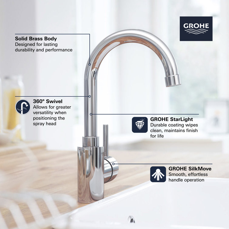 Starlight Chrome Modern Deck Mounted Kitchen Faucet