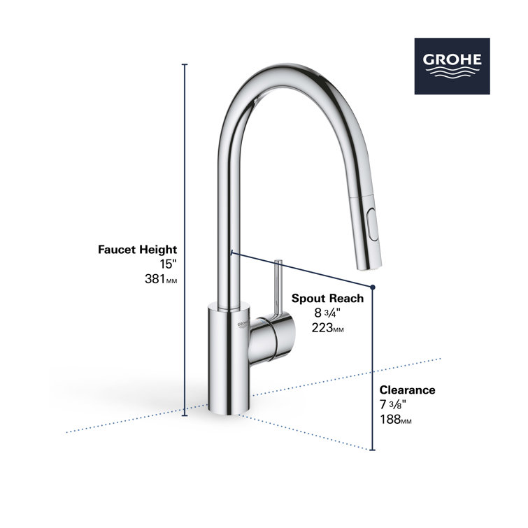 Chrome Modern Pull-Down Single Handle Kitchen Faucet