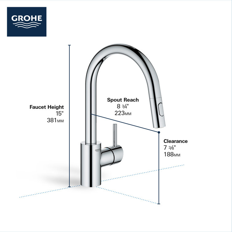 Modern 15" Stainless Steel Pull-Down Kitchen Faucet with Dual Spray