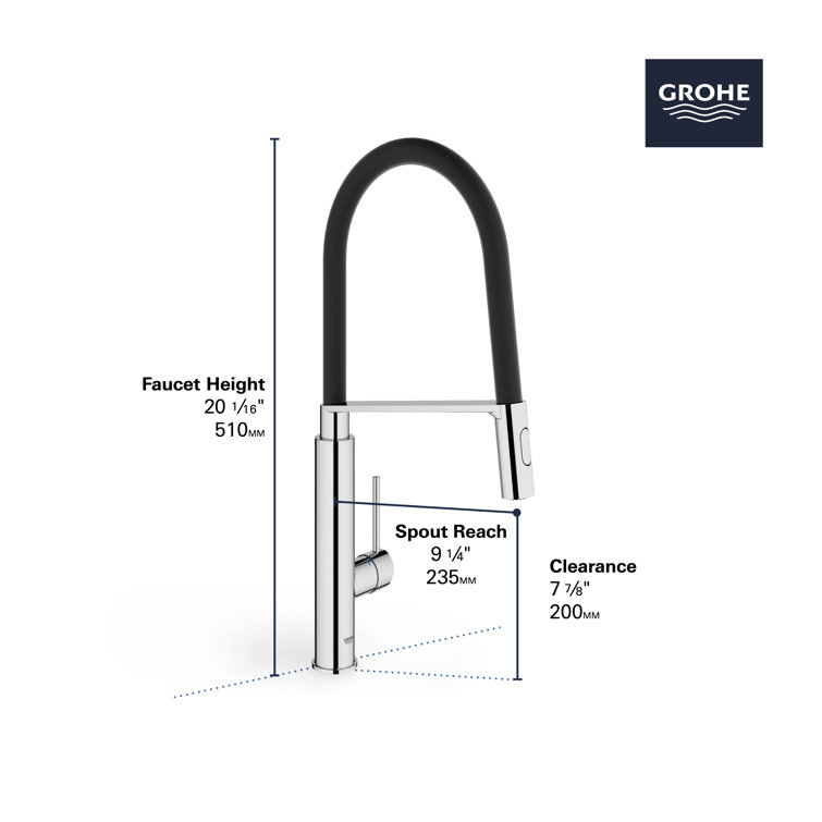 Stainless Steel Modern Kitchen Faucet with Pull-out Spray