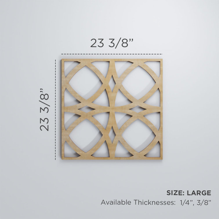Medium Birch Textured Decorative Fretwork Wood Wall Panel