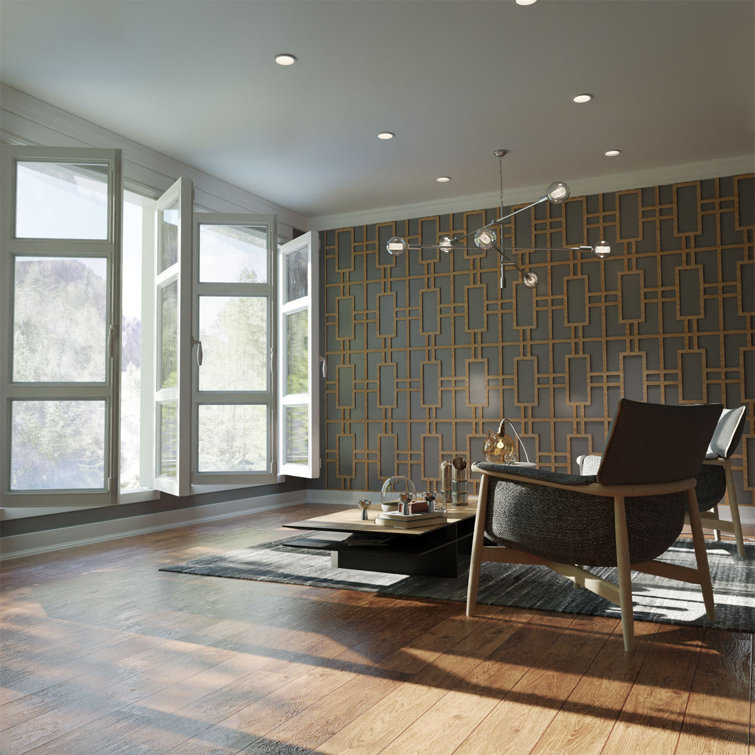 Red Oak Textured Decorative Fretwork Wood Wall Panel