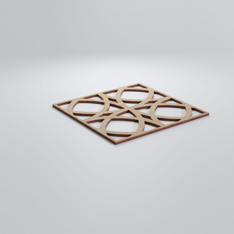 Medium Birch Textured Decorative Fretwork Wood Wall Panel
