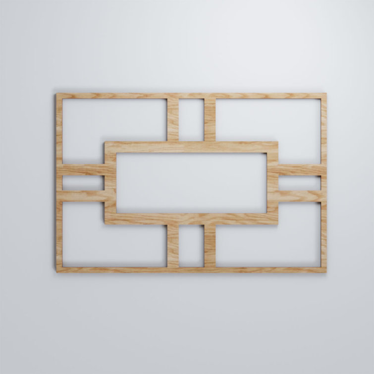 Red Oak Textured Decorative Fretwork Wood Wall Panel