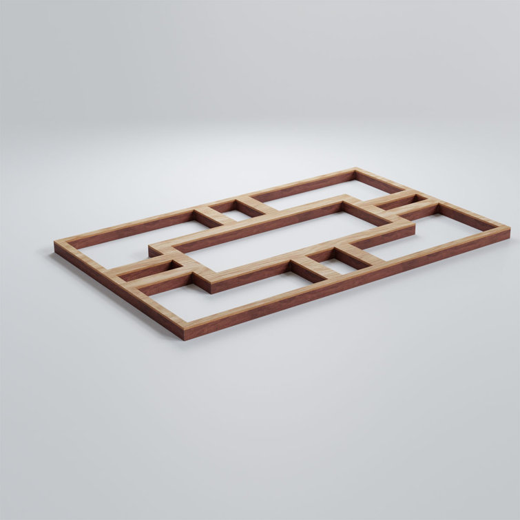 Red Oak Textured Decorative Fretwork Wood Wall Panel