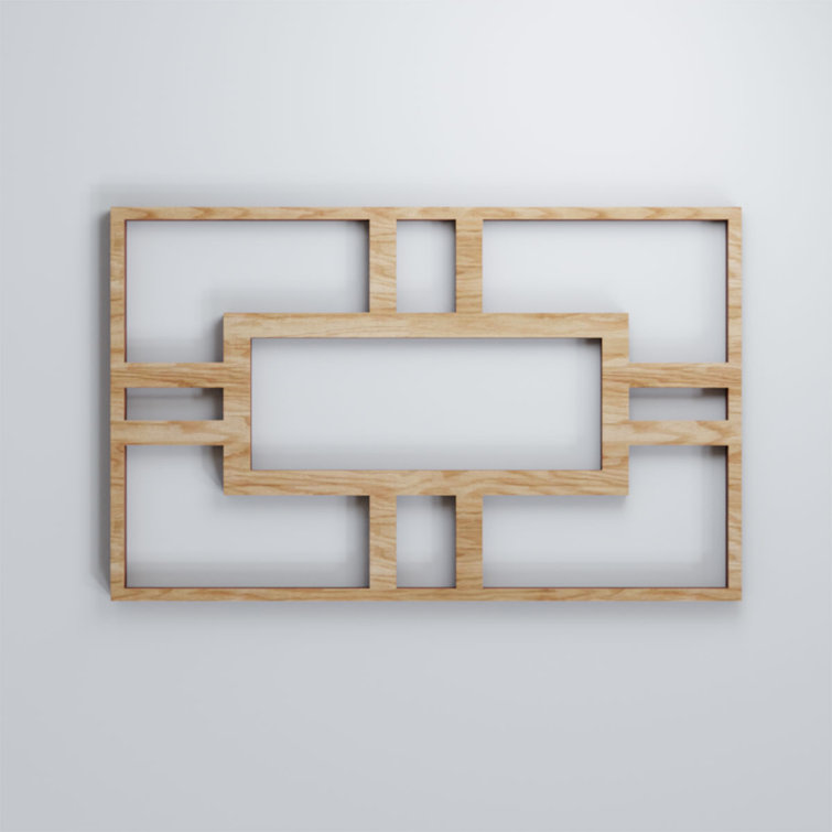 Red Oak Textured Decorative Fretwork Wood Wall Panel