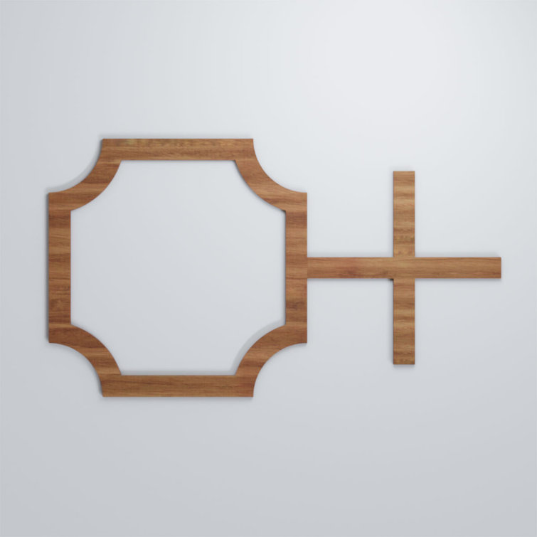 Bradley Medium Walnut Textured Fretwork Wall Panel, 26.88"W x 15.38"H