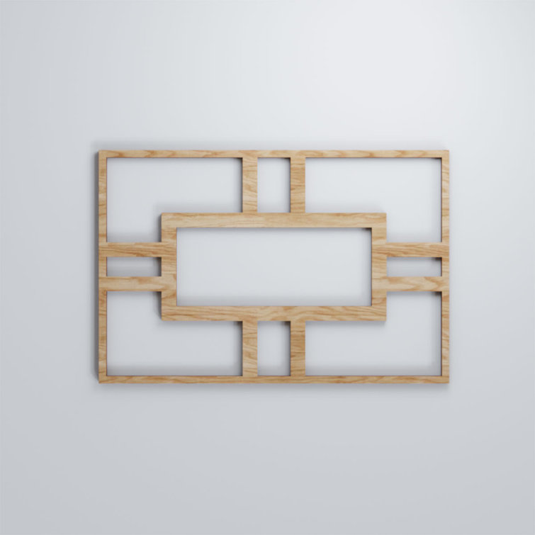 Red Oak Textured Decorative Fretwork Wood Wall Panel