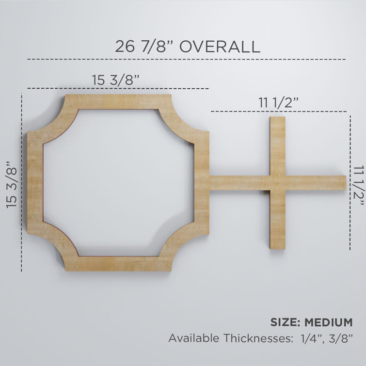 Bradley Medium Walnut Textured Fretwork Wall Panel, 26.88"W x 15.38"H