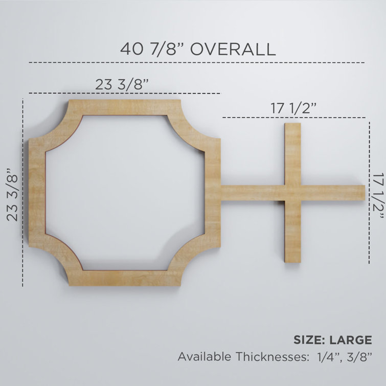 Large Alder Wood Decorative Fretwork Wall Panels, 40.875"W x 23.375"H
