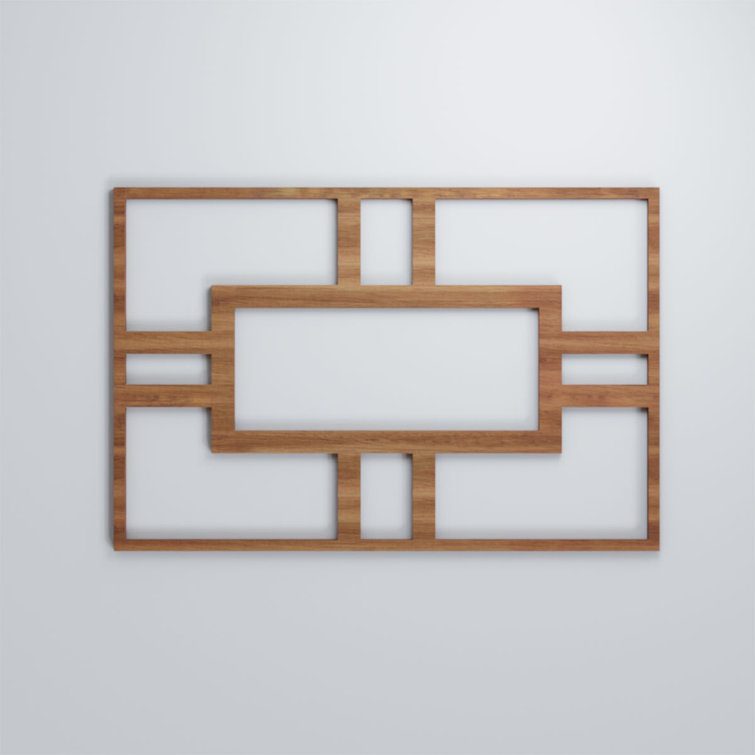 Red Oak Textured Decorative Fretwork Wood Wall Panel