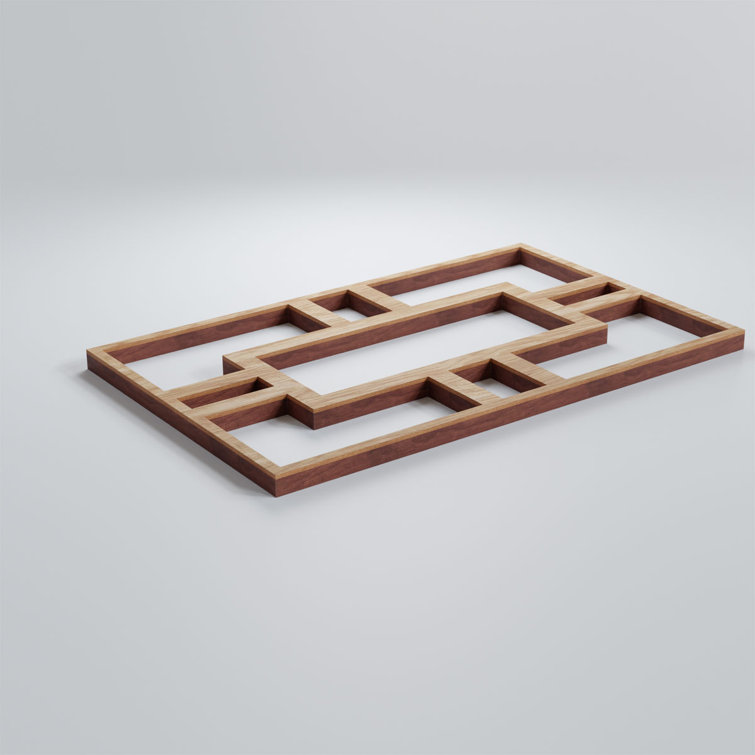 Red Oak Textured Decorative Fretwork Wood Wall Panel