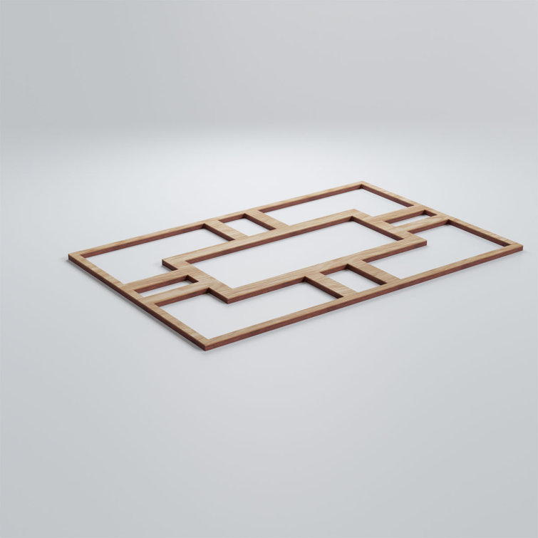 Red Oak Textured Decorative Fretwork Wood Wall Panel