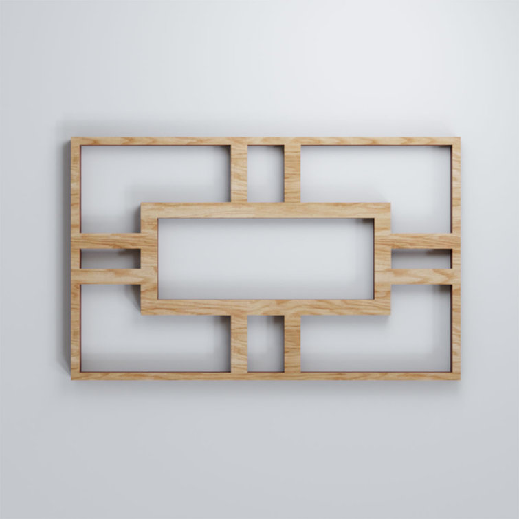 Red Oak Textured Decorative Fretwork Wood Wall Panel
