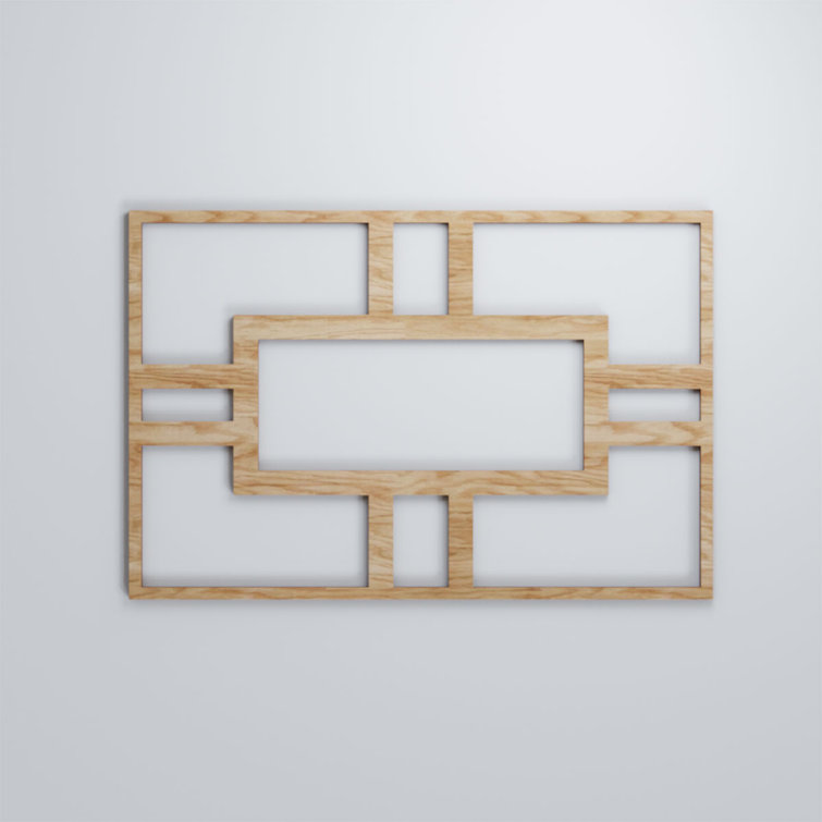 Red Oak Textured Decorative Fretwork Wood Wall Panel