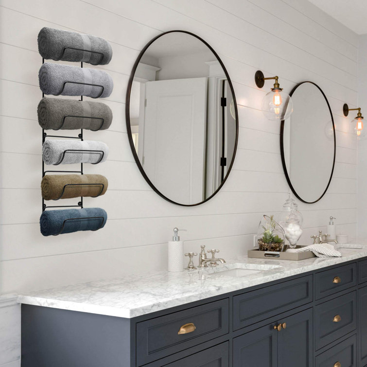 Matte Black Wall Mounted 6-Tier Iron Towel Rack