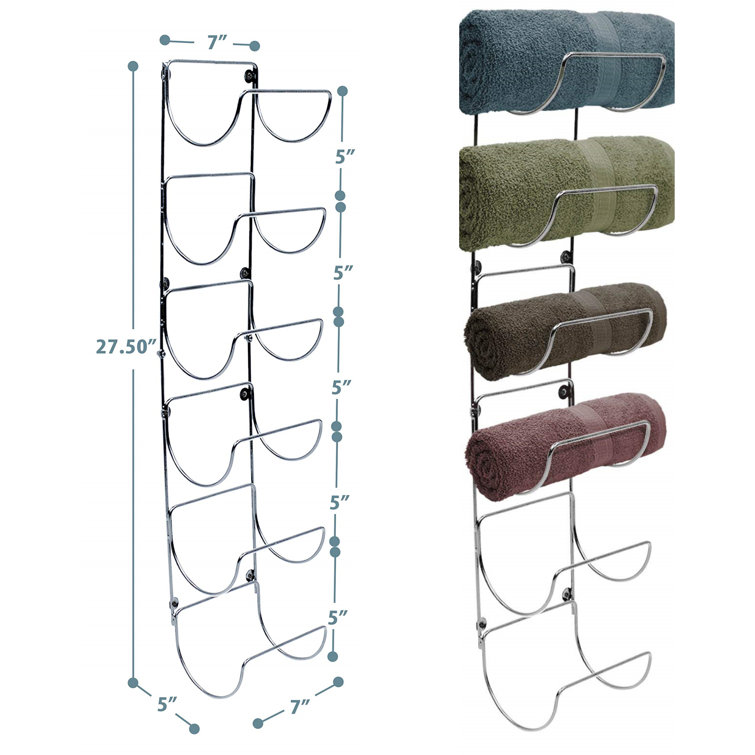 Sorbus 6-Tier Silver Iron Wall-Mounted Towel Organizer