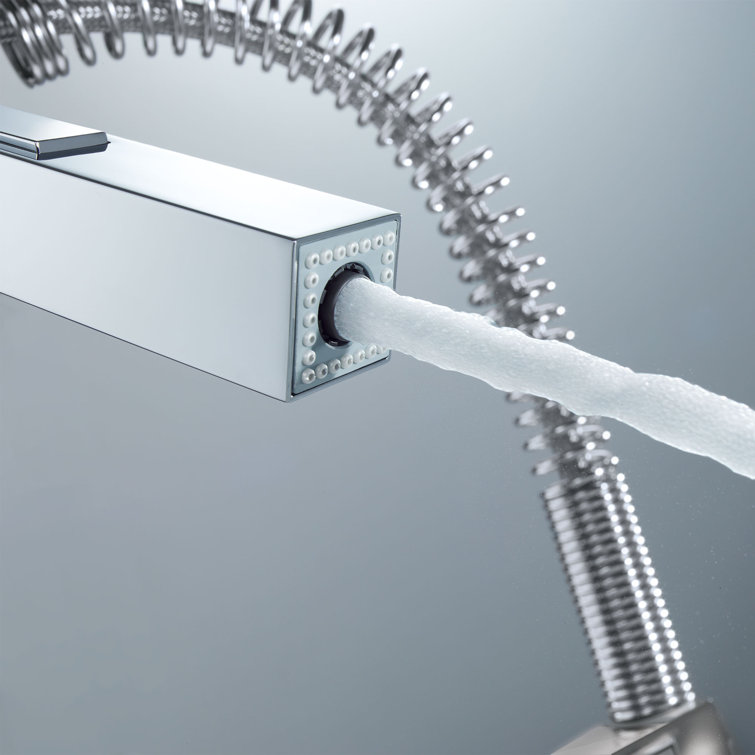 Eurocube Chrome Pull-Out Single Handle Kitchen Faucet