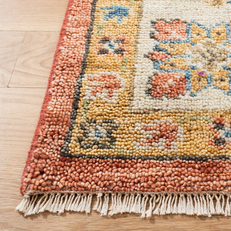 Hand-Knotted Artisan Blue & Green Wool 8' x 10' Rectangular Rug