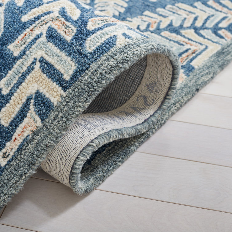Capri Blue and Ivory Hand-Tufted Wool Area Rug