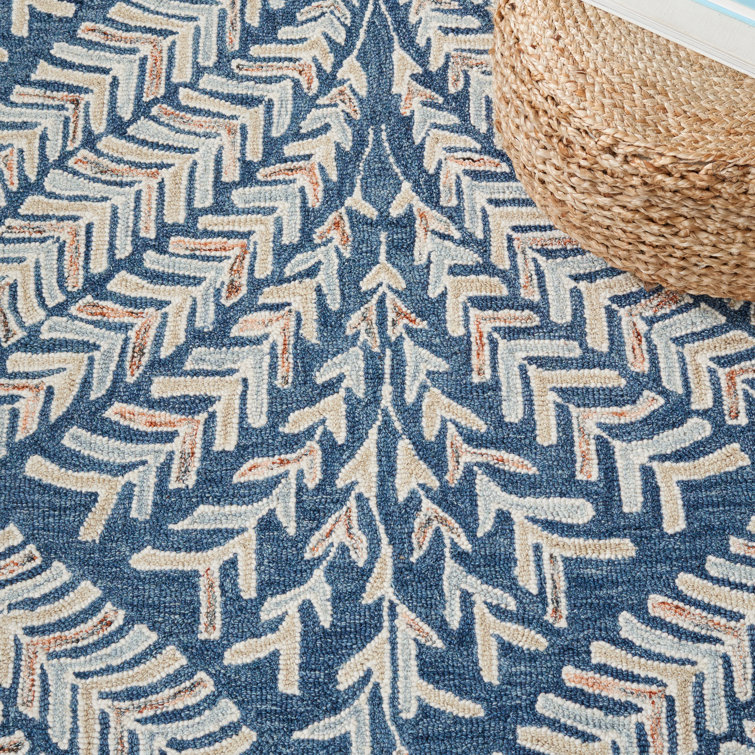 Capri Blue and Ivory Hand-Tufted Wool Area Rug