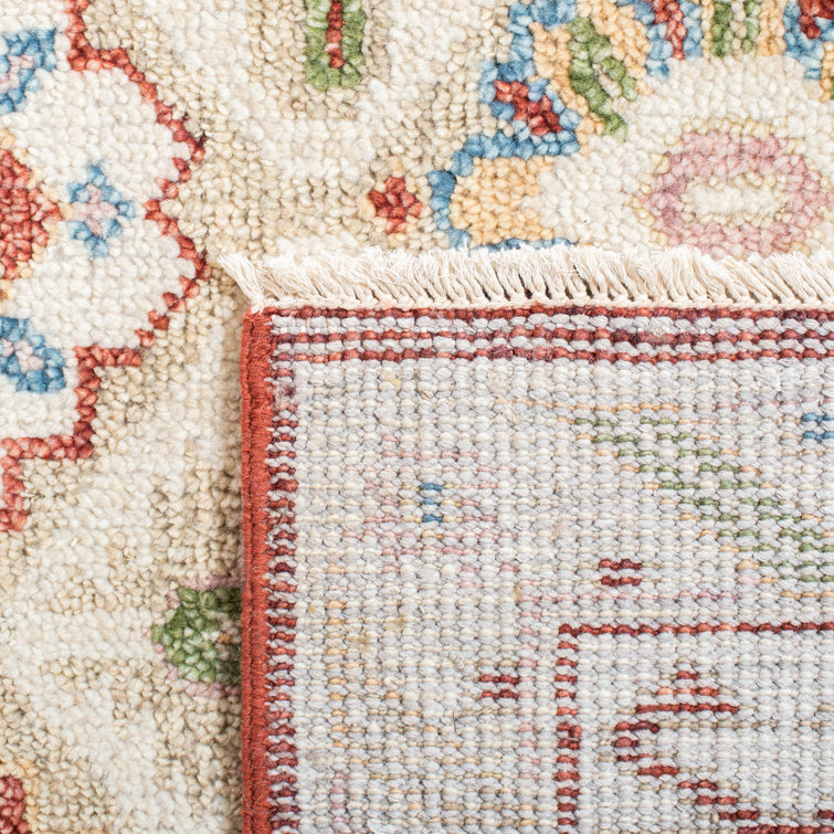 Ivory and Beige Hand-Knotted Wool 8' x 10' Area Rug