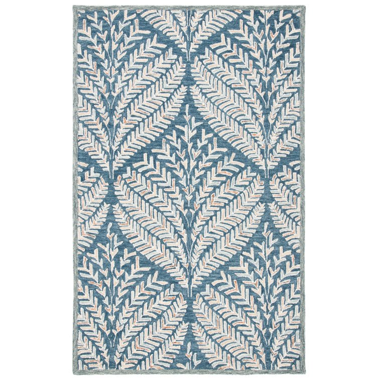 Capri Blue and Ivory Hand-Tufted Wool Area Rug