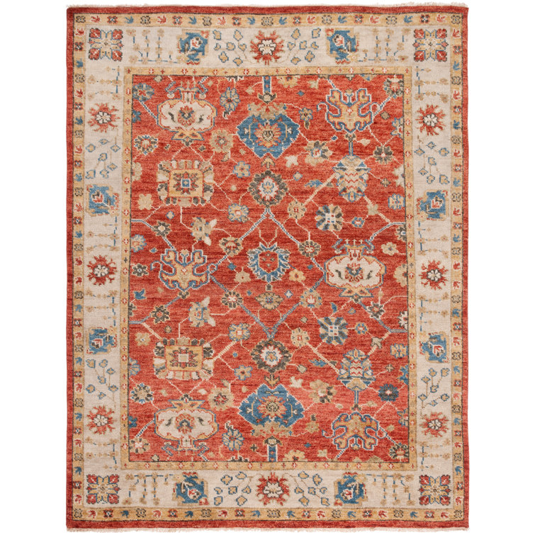 Hand-Knotted Artisan Blue & Green Wool 8' x 10' Rectangular Rug