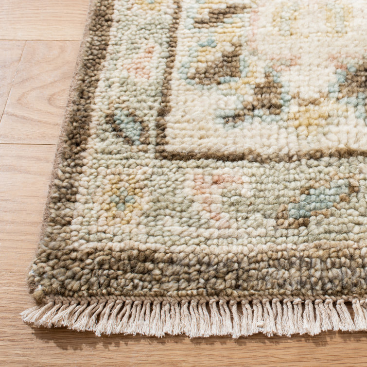 Eco-Friendly Hand-Knotted Woolen Rug in Beige & Brown - 8' x 10'