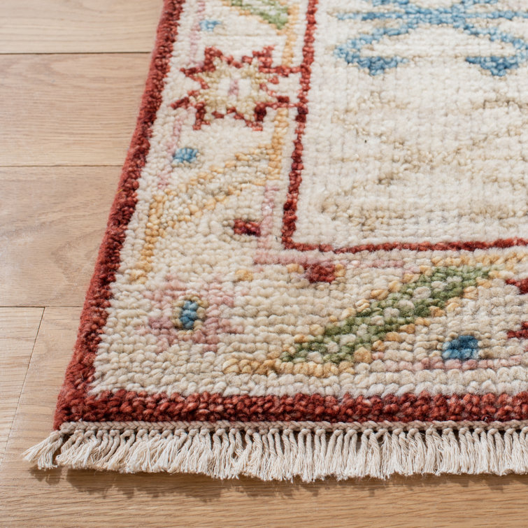 Ivory and Beige Hand-Knotted Wool 8' x 10' Area Rug