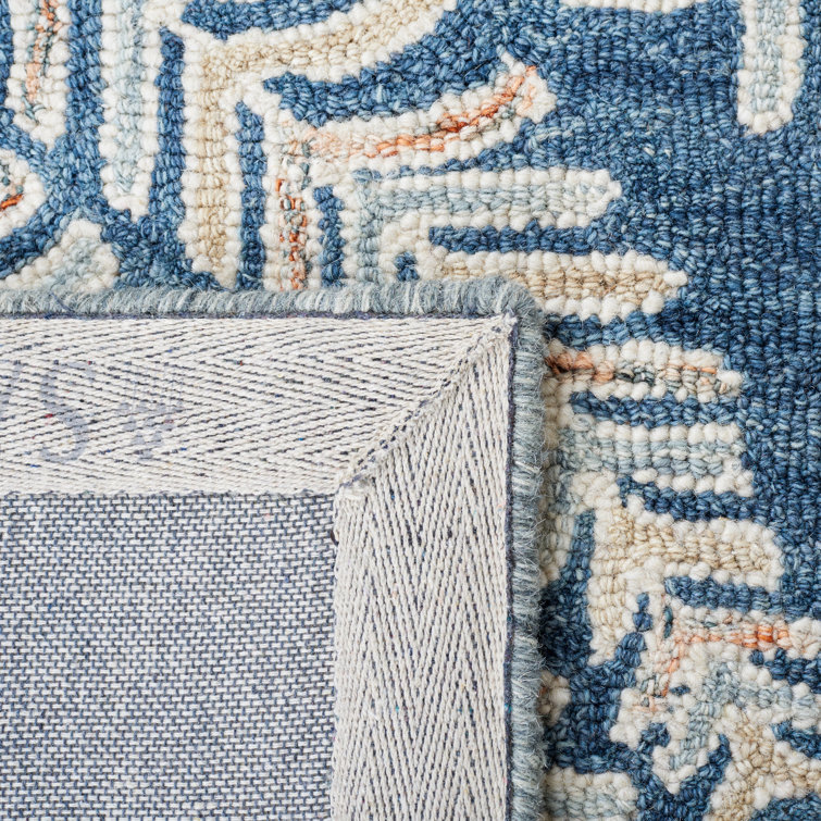 Capri Blue and Ivory Hand-Tufted Wool Area Rug