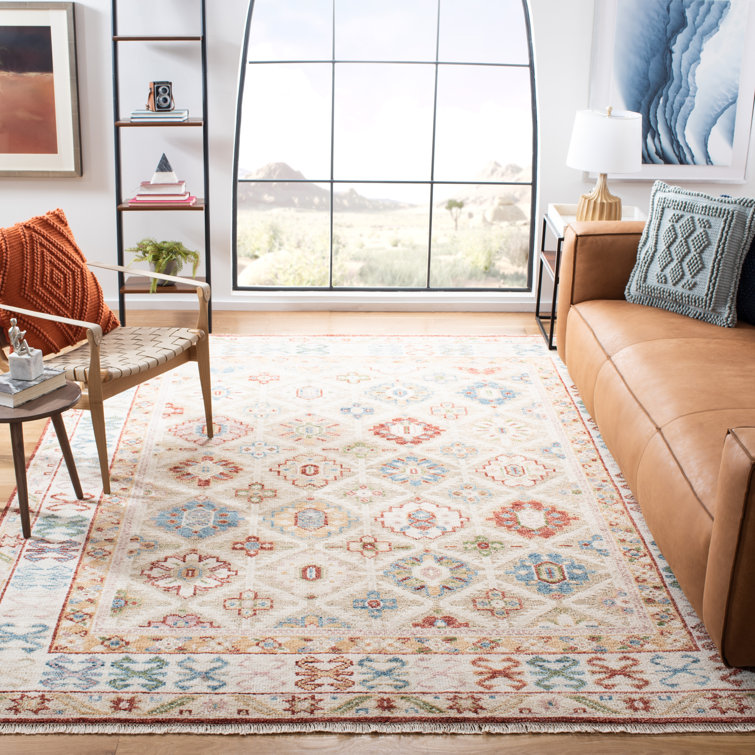 Ivory and Beige Hand-Knotted Wool 8' x 10' Area Rug