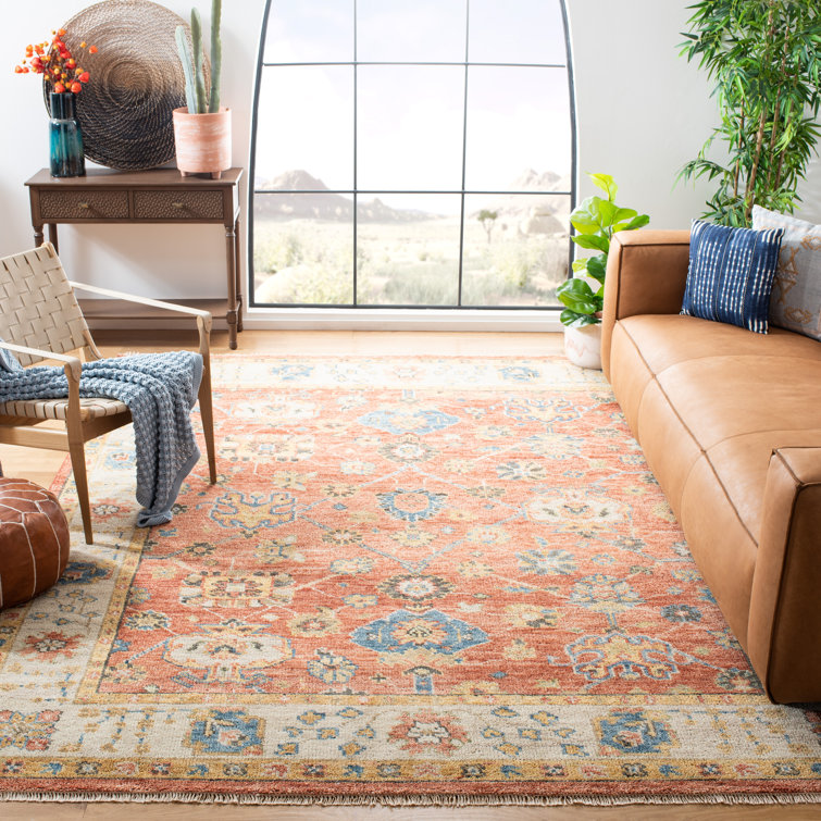 Hand-Knotted Artisan Blue & Green Wool 8' x 10' Rectangular Rug