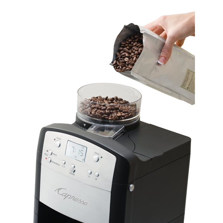 Stainless Steel 10-Cup Programmable Coffee Maker with Grinder