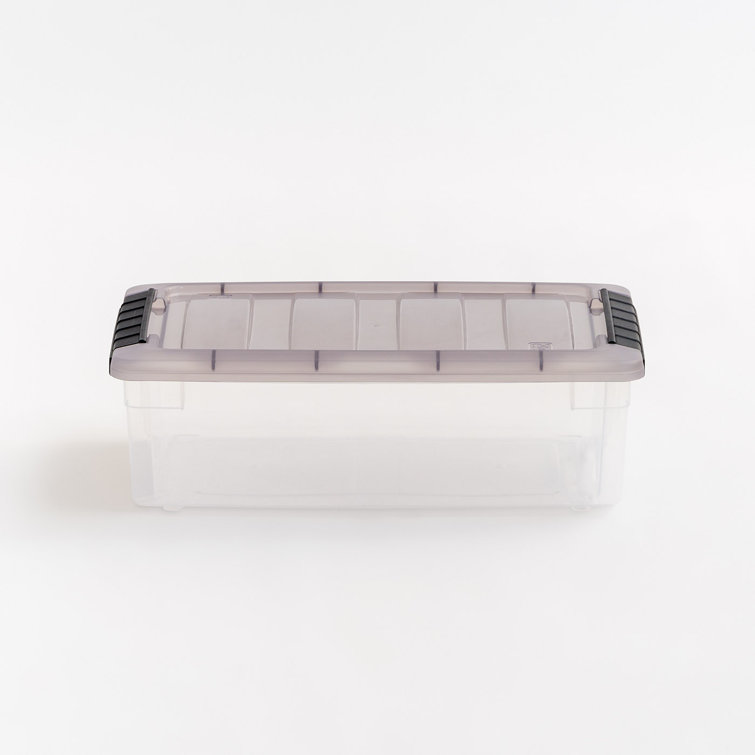 Clear Stackable Plastic Storage Box with Latching Lid, 5 Qt.