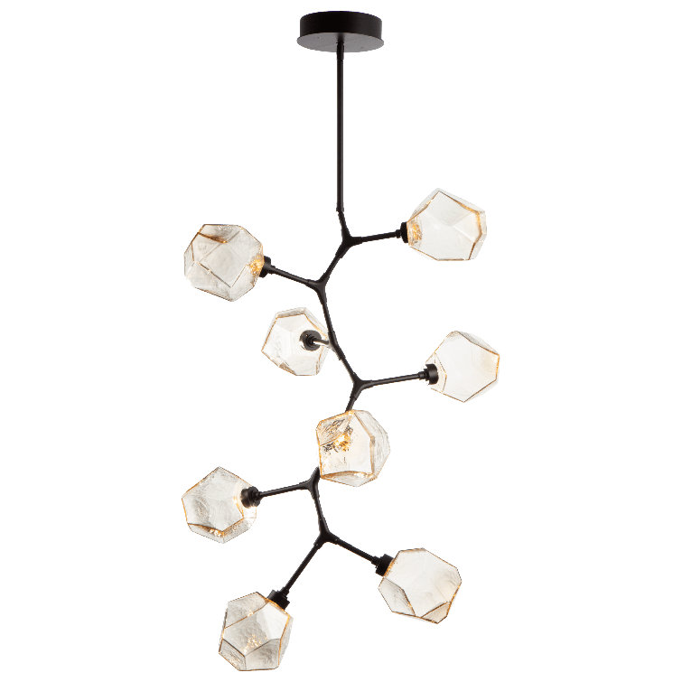 Bronze and Clear Glass 8-Light Modern Drum Chandelier