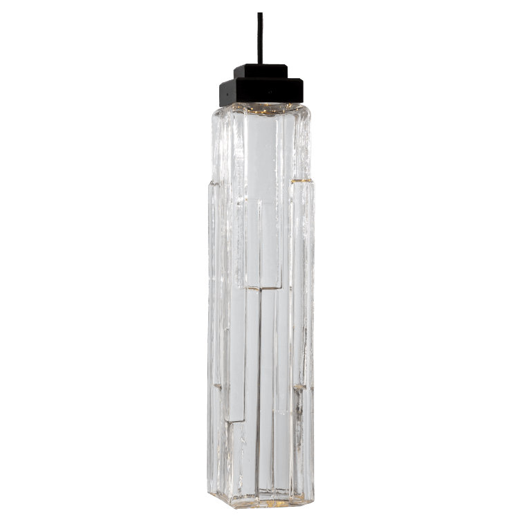 Matte Black Glass Mini Drum LED Pendant Light