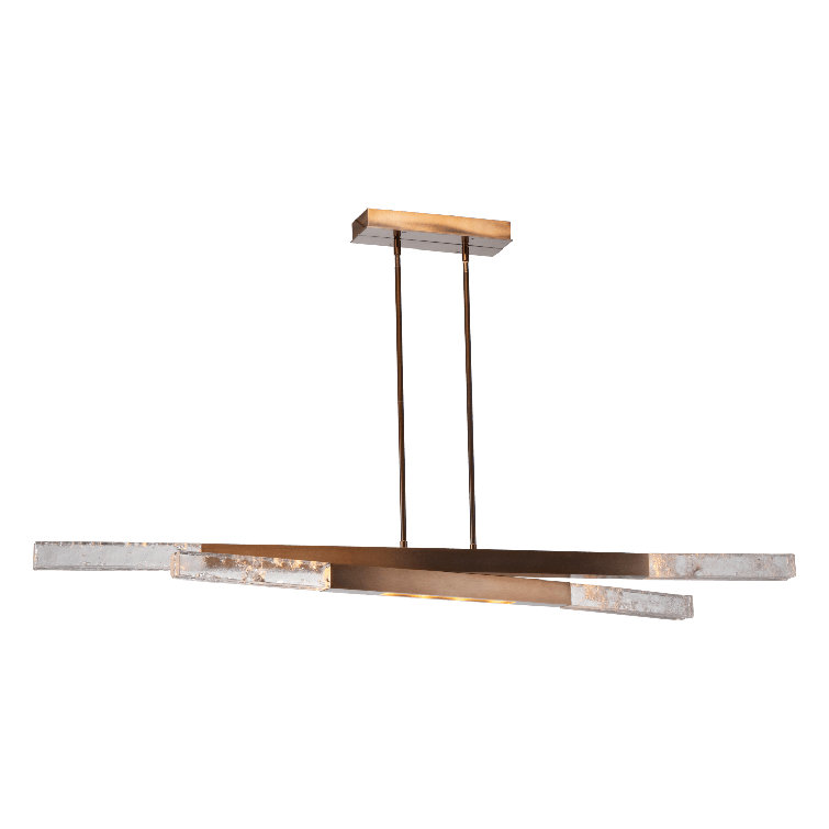 Axis Matte Black and Silver Glass LED Island Light