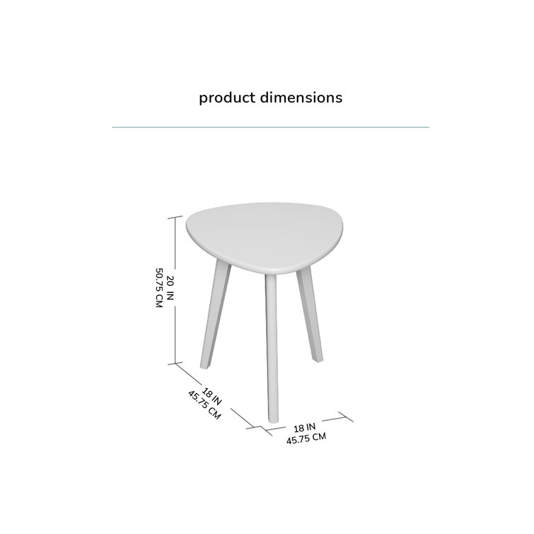 Walnut Triangular Solid Wood 3-Leg End Table