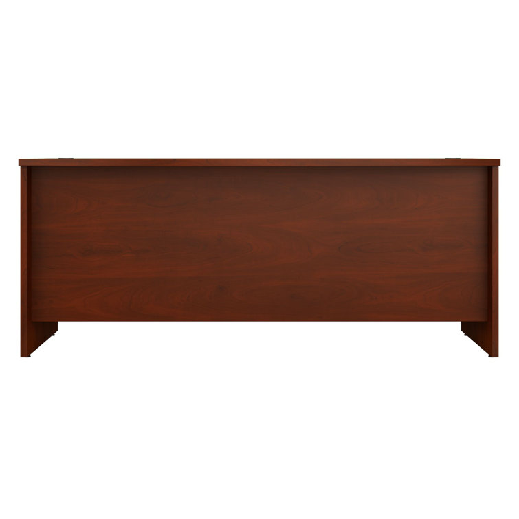 Storm Gray Rectangular Writing Desk with Cable Management