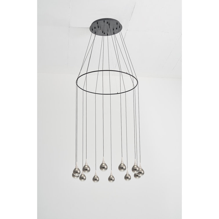 Paopao Chrome Glass 12-Light LED Cluster Pendant